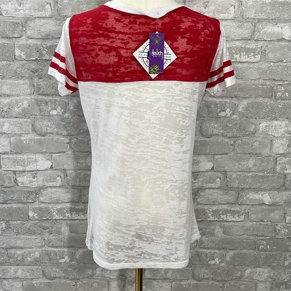 Touch by Alyssa Milano Chicago Cubs Women's V-Neck Top - Red and White - Picture 3 of 6